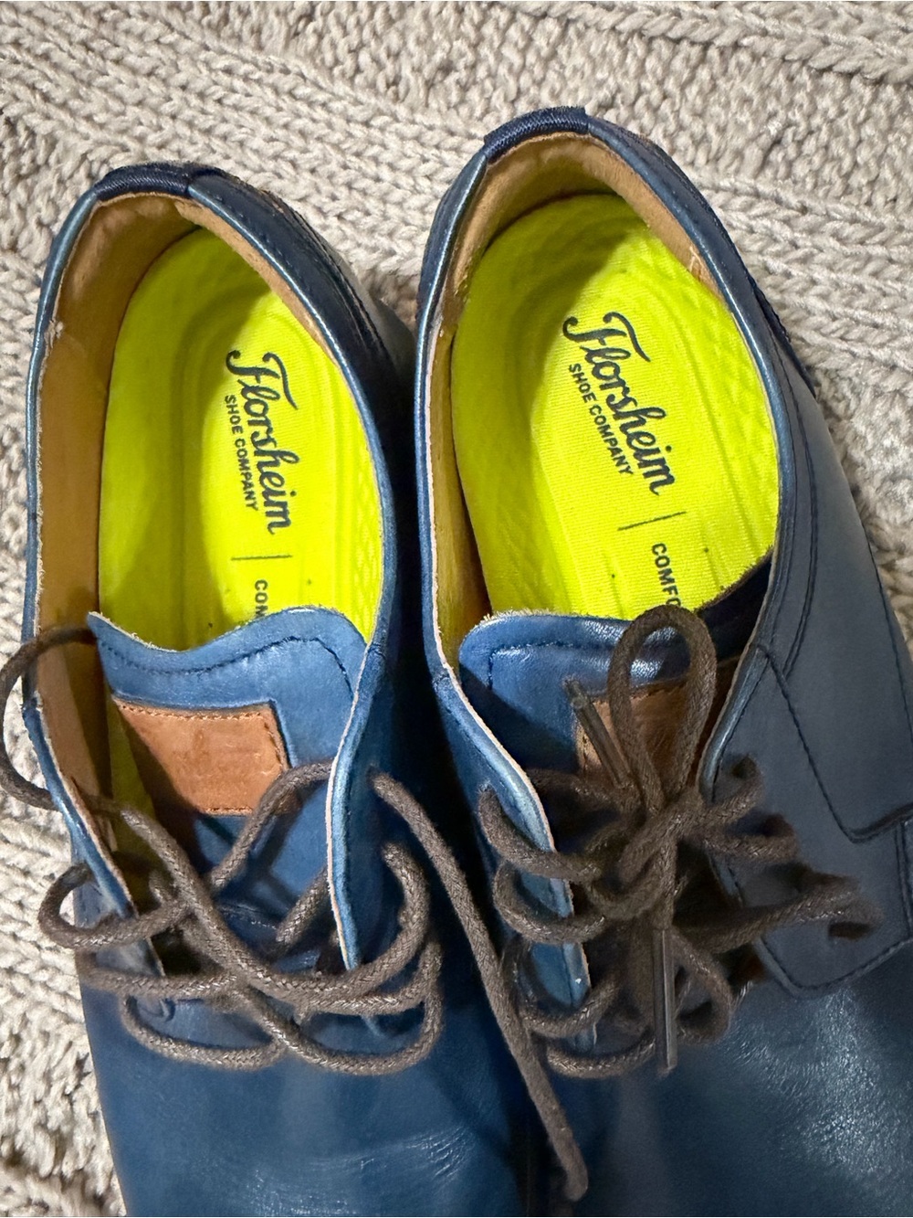 💥Florsheim Blue Leather Derby Men shoe. Very Nice! 💥Trusted Seller 💥 - Picture 4 of 7